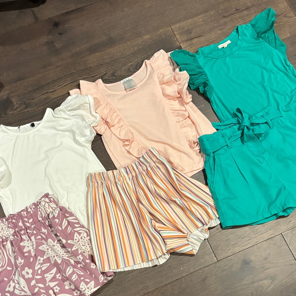 Girls matching short sets, size 7